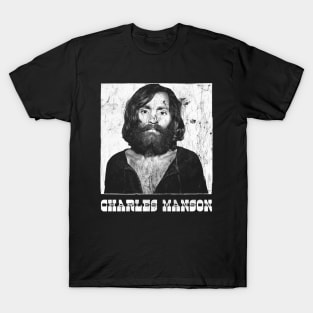 Charles Manson / Vintage Look Punk Style Design T-Shirt